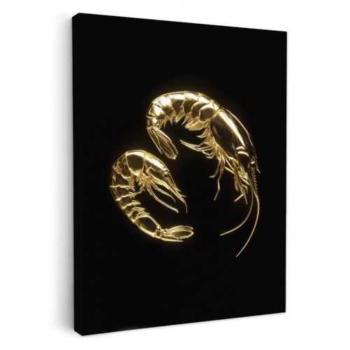 Dipinti su tela - Gamberi - Nero - Oro - Animali