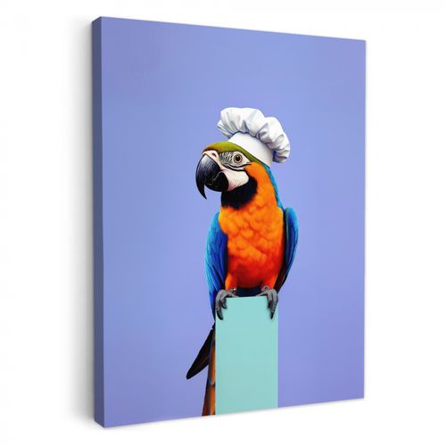 Dipinti su tela - Pappagallo - Cappello da cuoco - Uccello - Carino