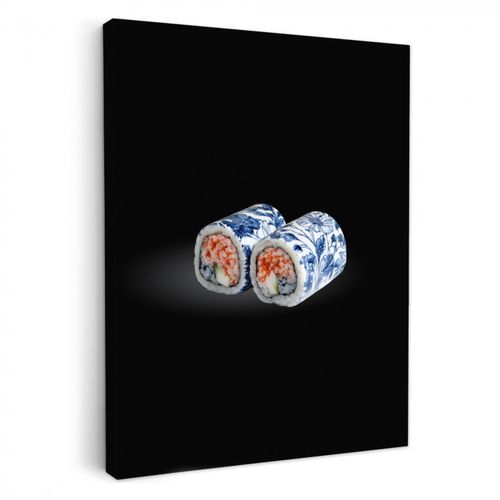 Dipinti su tela - Sushi - Blu Delft - Riso - Pesce - Elegante