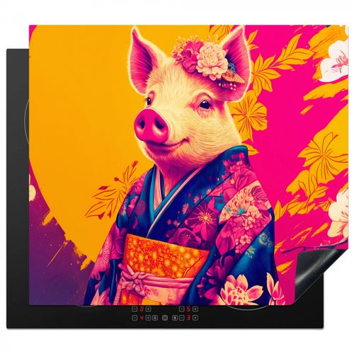 Protezione piano induzione - Maiale - Corona di fiori - Kimono - Astratto