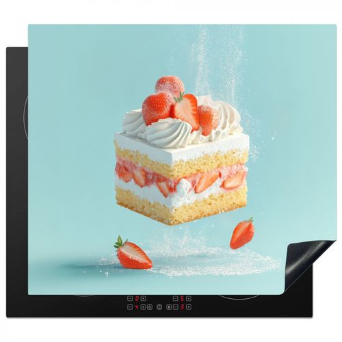 Protezione piano induzione - Panna montata - Torta - Blu - Cibo