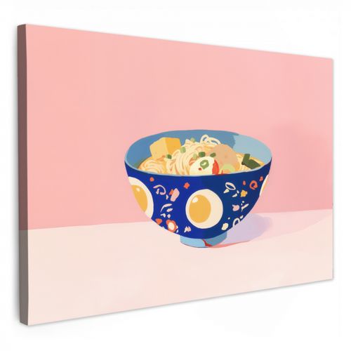 Dipinti su tela - Tagliatelle - Ciotola - Blu - Illustrazione