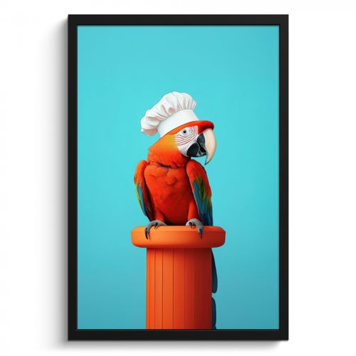 KitchenYeah - Cucina - Cornice per foto - Ara - Cappello da cuoco - Piedistallo - Divertente
