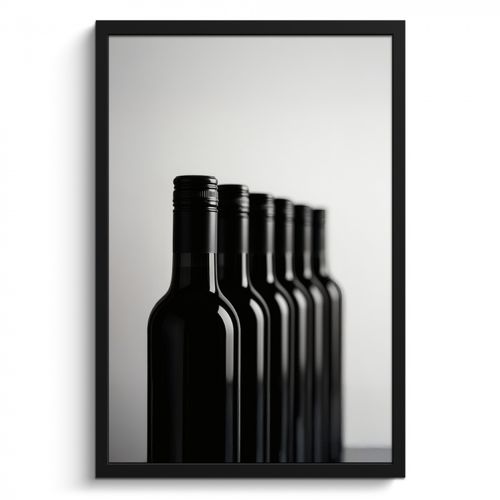 KitchenYeah - Cucina - Cornice per foto - Bottiglie di vino - Nero - Minimalista
