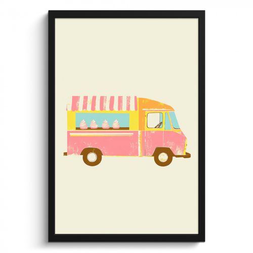 KitchenYeah - Cucina - Cornice per foto - Carrello dei gelati - Retrò - Gelati morbidi - Rosa