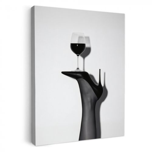 Dipinti su tela - Tacco - Vino - Minimalista - Nero