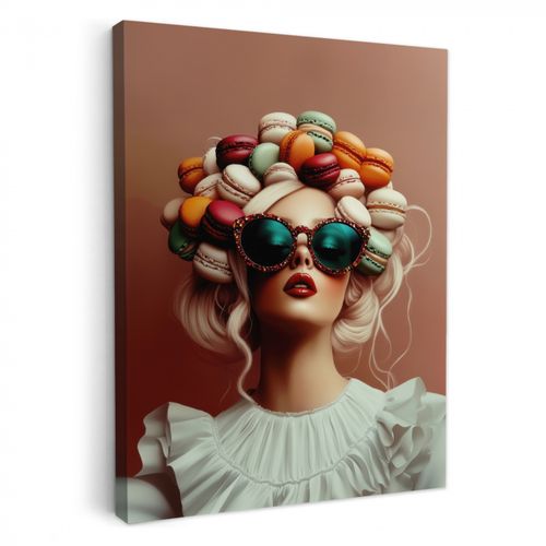 Dipinti su tela - Donna - Macaron - Occhiali