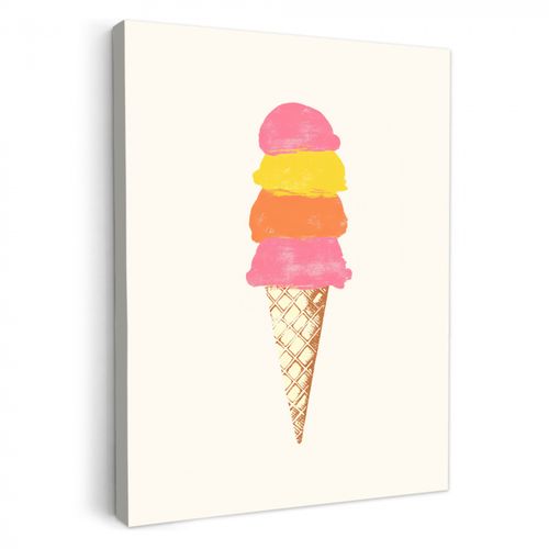 Dipinti su tela - Gelato a cucchiaiate - Corna - Illustrazione - Minimalista