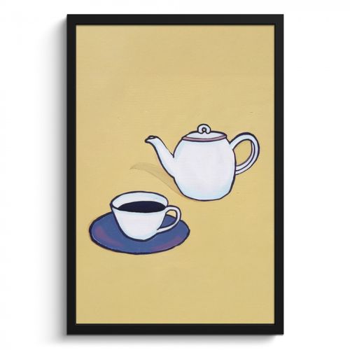 KitchenYeah - Cucina - Cornice per foto - Teiera - Tazza - Beige - Illustrazione