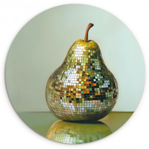 Quadro rotondo - Frutta - Discoteca - Arte - Glitter