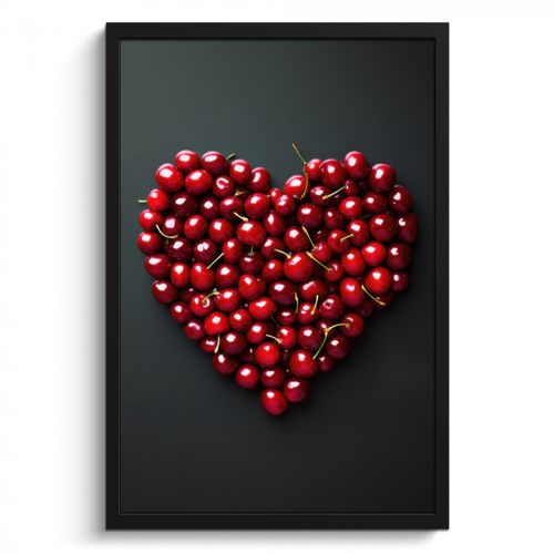 KitchenYeah - Cucina - Cornice per foto - Ciliegia - Cuore - Rosso - Nero