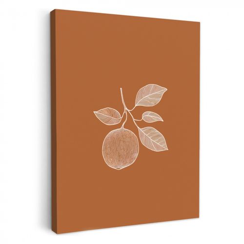 Dipinti su tela - Arancione - Disegnato - Foglie - Marrone