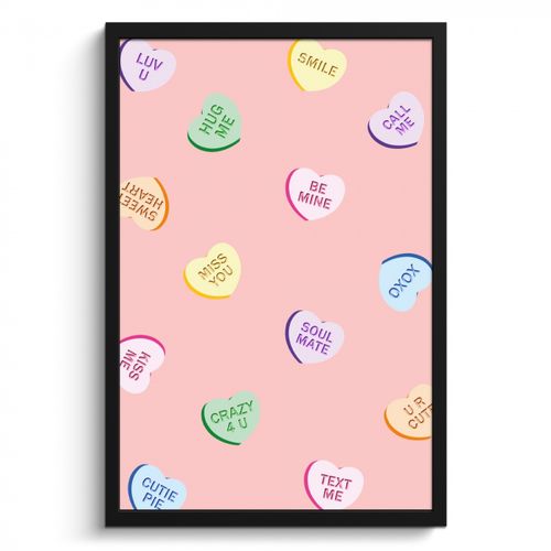 KitchenYeah - Cucina - Cornice per foto - Cuore - Caramelle - Pastello - Testo