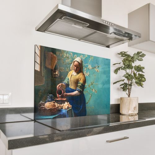 Parafango in alluminio - La lattaia con sfondo blu