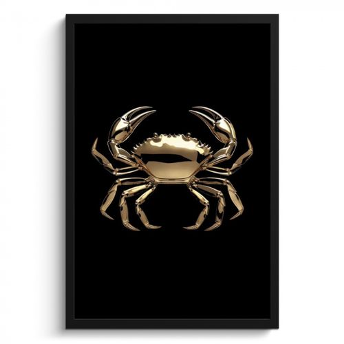 KitchenYeah - Cucina - Cornice per foto - Oro - Granchio - Animali - Nero