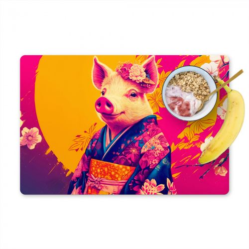 Tovagliette - Maiale - Corona di fiori - Kimono - Astratto