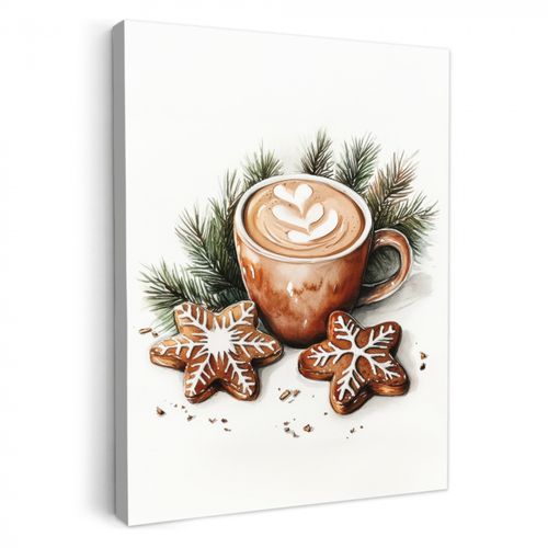 Dipinti su tela - Caffè - Torta - Inverno - Arte - Natale