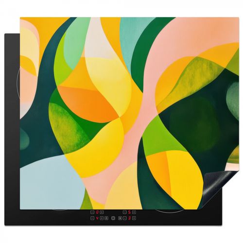 Protezione piano induzione - Astratto - Giallo - Rosa - Verde