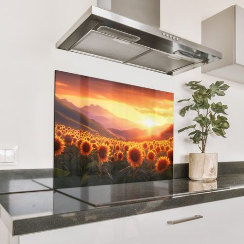 Parafango in alluminio - Girasoli - Tramonto - Paesaggio