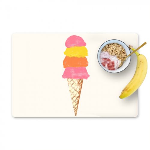 Tovagliette - Gelato a cucchiaiate - Corna - Illustrazione - Minimalista