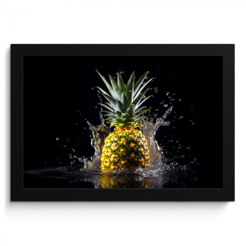 KitchenYeah - Cucina - Cornice per foto - Ananas - Frutta - Acqua - Piante - Nero