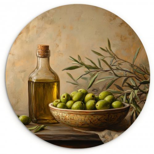 Quadro rotondo - Olive - Natura morta - Vintage