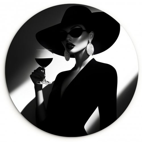 Quadro rotondo - Donna - Vino - Chic