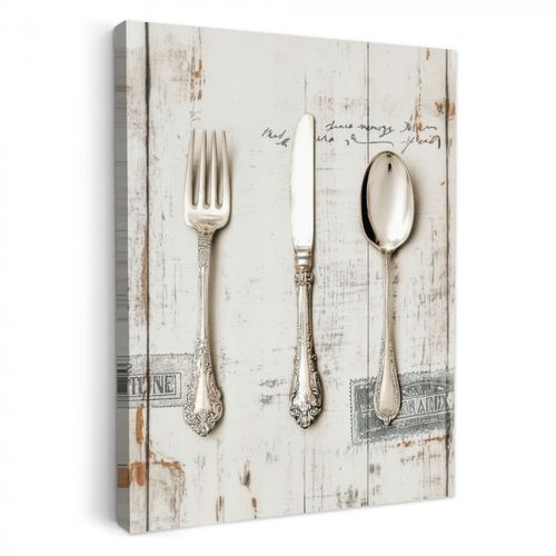 Dipinti su tela - Argento - Posate - Legno