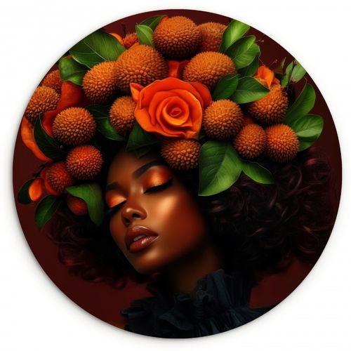 Quadro rotondo - Donna - litchi - esotico