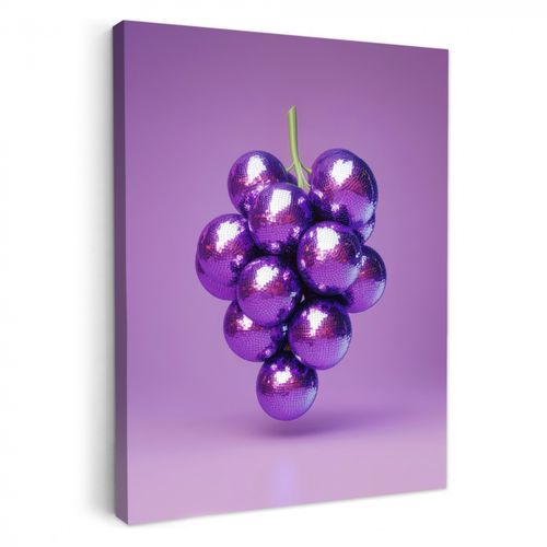Dipinti su tela - Uva - Disco - Glitter - Viola