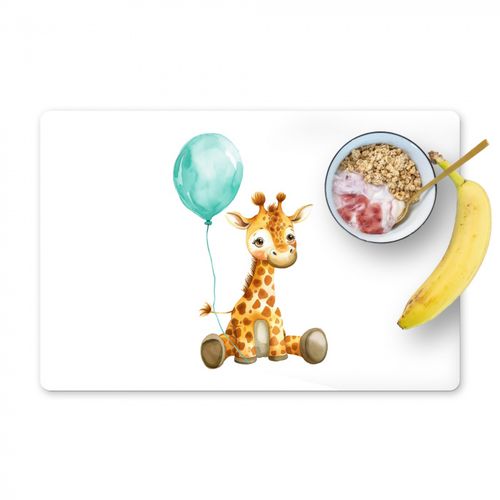 Tovagliette - Giraffa - Bambino - Animali - Palloncino blu