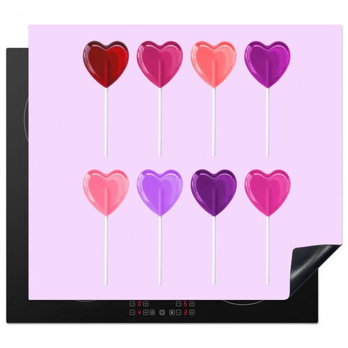 Protezione piano induzione - Lecca-lecca - Cuore - Rosa - Caramella
