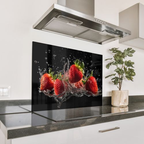 Parafango in alluminio - Fragole - Frutta - Rosso - Acqua - Nero