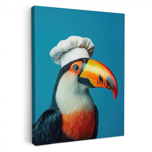 Dipinti su tela - Tucano - Pappagallo - Uccello - Cappello da cuoco