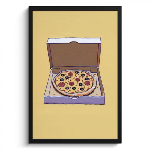 KitchenYeah - Cucina - Cornice per foto - Pizza - Scatola - Salame - Illustrazione