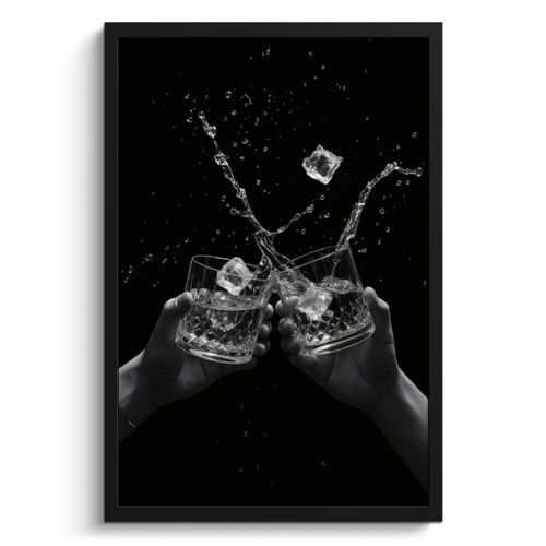 KitchenYeah - Cucina - Cornice per foto - Bicchieri Whicky - Ice - Splashes - Nero
