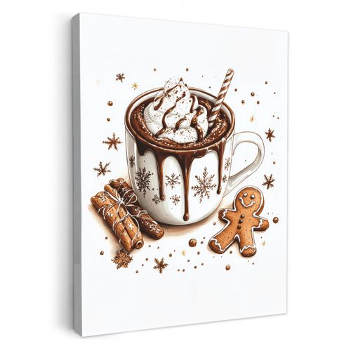 Dipinti su tela - Chocomel - Decorazione - Torta - Inverno - Natale