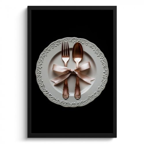 KitchenYeah - Cucina - Cornice per foto - Rosa - Fiocco - Posate
