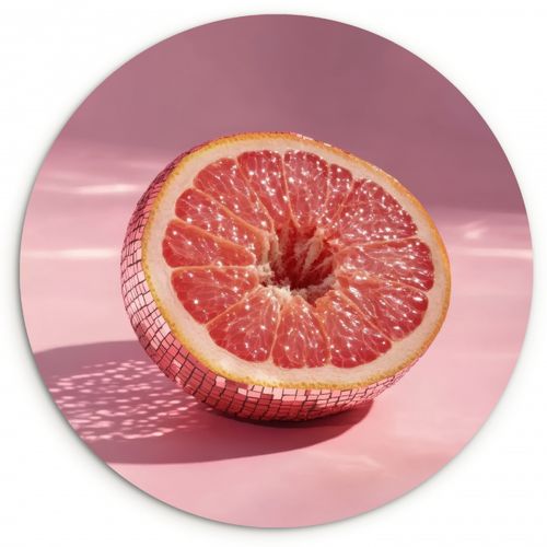 Quadro rotondo - Pompelmo - Rosa - Disco - Lucido