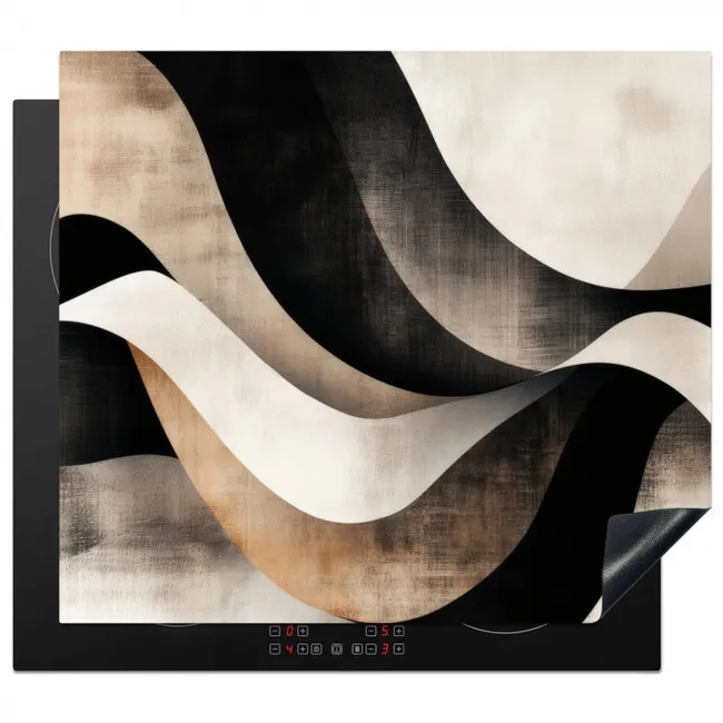 Protezione piano induzione - Astratto - Onde - Nero - Intemperie