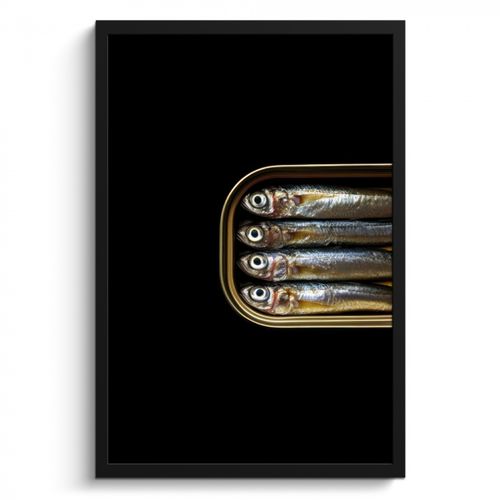 KitchenYeah - Cucina - Cornice per foto - Sardine - Lattina - Nero - Pesce