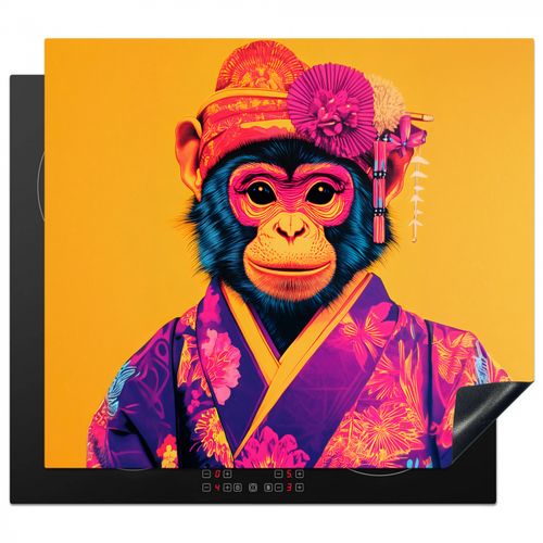 Protezione piano induzione - Scimmia - Kimono - Fiori - Copricapo