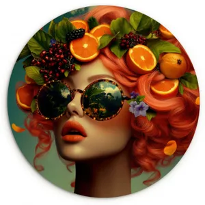 Quadro rotondo - Femmina - Arancione - Bacca - Arancione