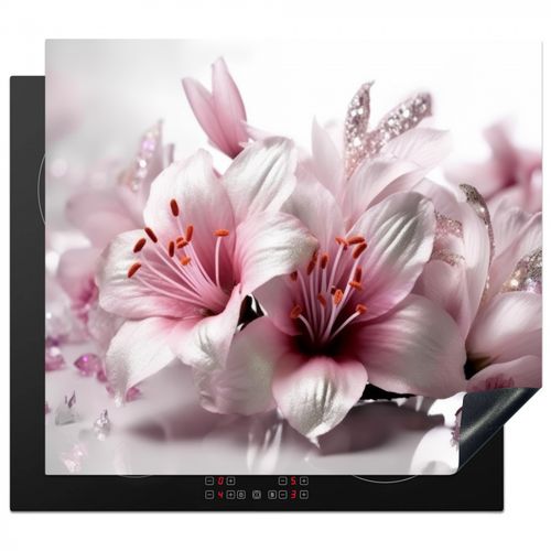 Protezione piano induzione - Fiore - Rosa - Bianco