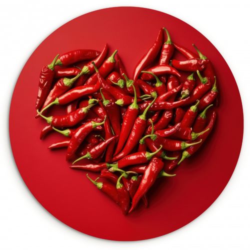 Quadro rotondo - Peperoni - Rossi - Cuore
