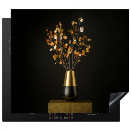 Protezione piano induzione - Marrone dorato - Foglie - Vaso - Autunnale