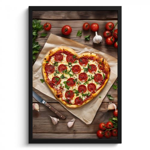 KitchenYeah - Cucina - Cornice per foto - Pizza - Cuore - Peperoni - Pomodoro