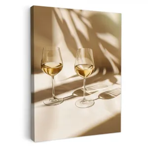 Dipinti su tela - Vino - Bicchieri da vino - Bianco