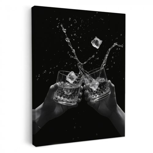 Dipinti su tela - Bicchieri Whicky - Ice - Splashes - Nero