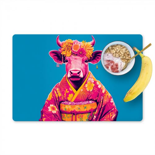 Tovagliette - Mucca - Corona di fiori - Orecchini - Kimono